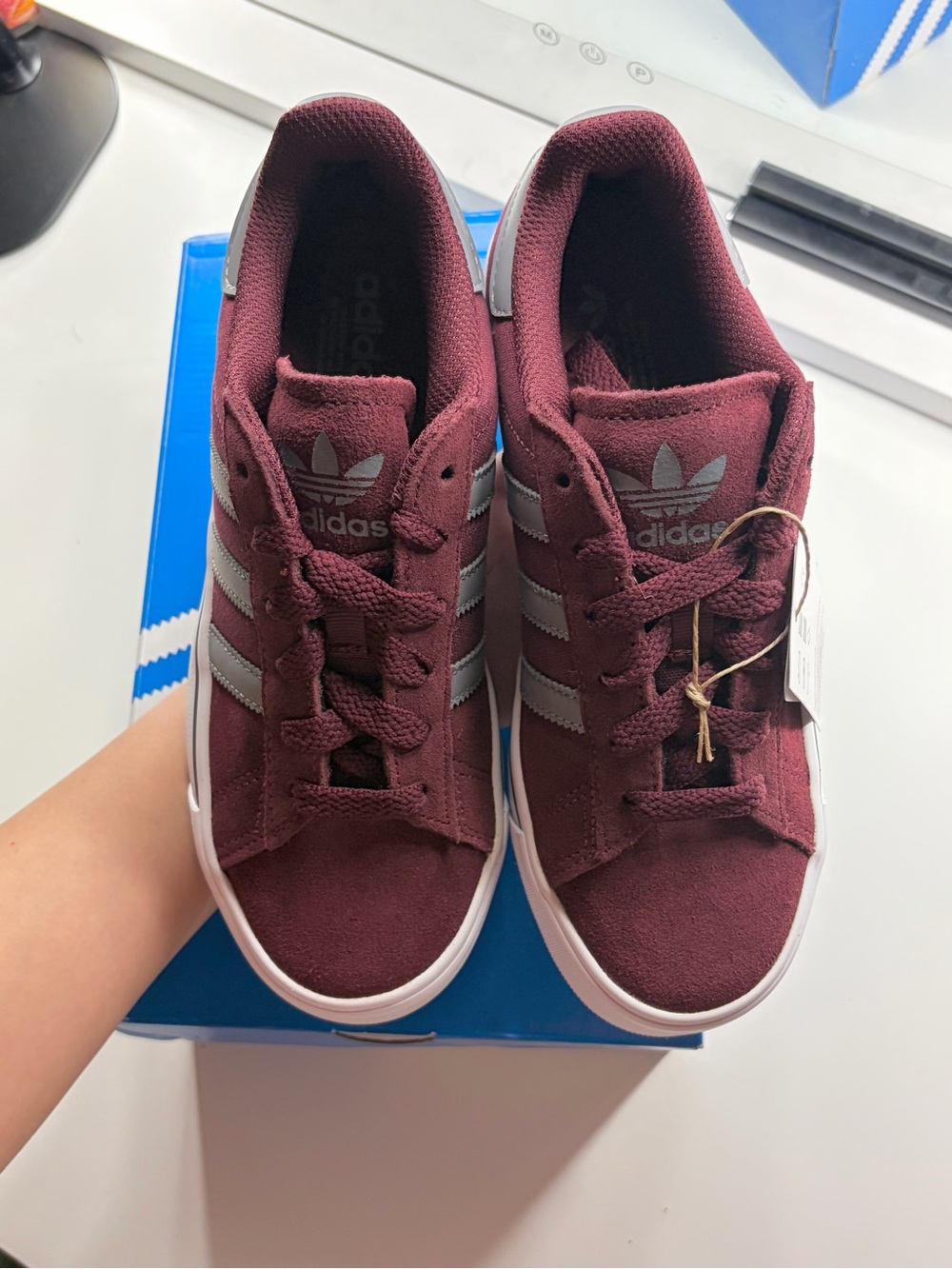 Adidas Maroon Youth Campus Vulc J Sneakers